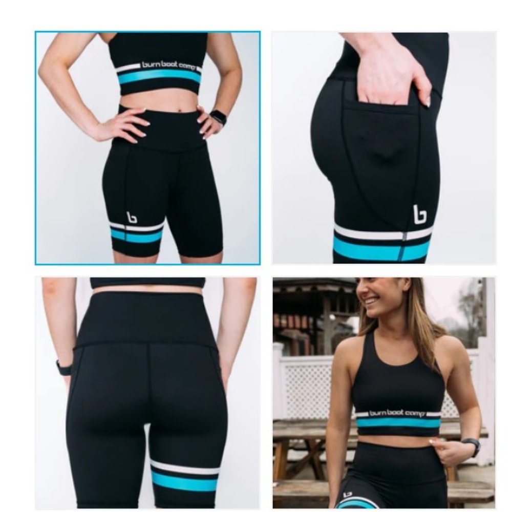 NEW! Burn Boot Camp Burn Stripe Biker Shorts - Multiple Sizes - Picture 3 of 12
